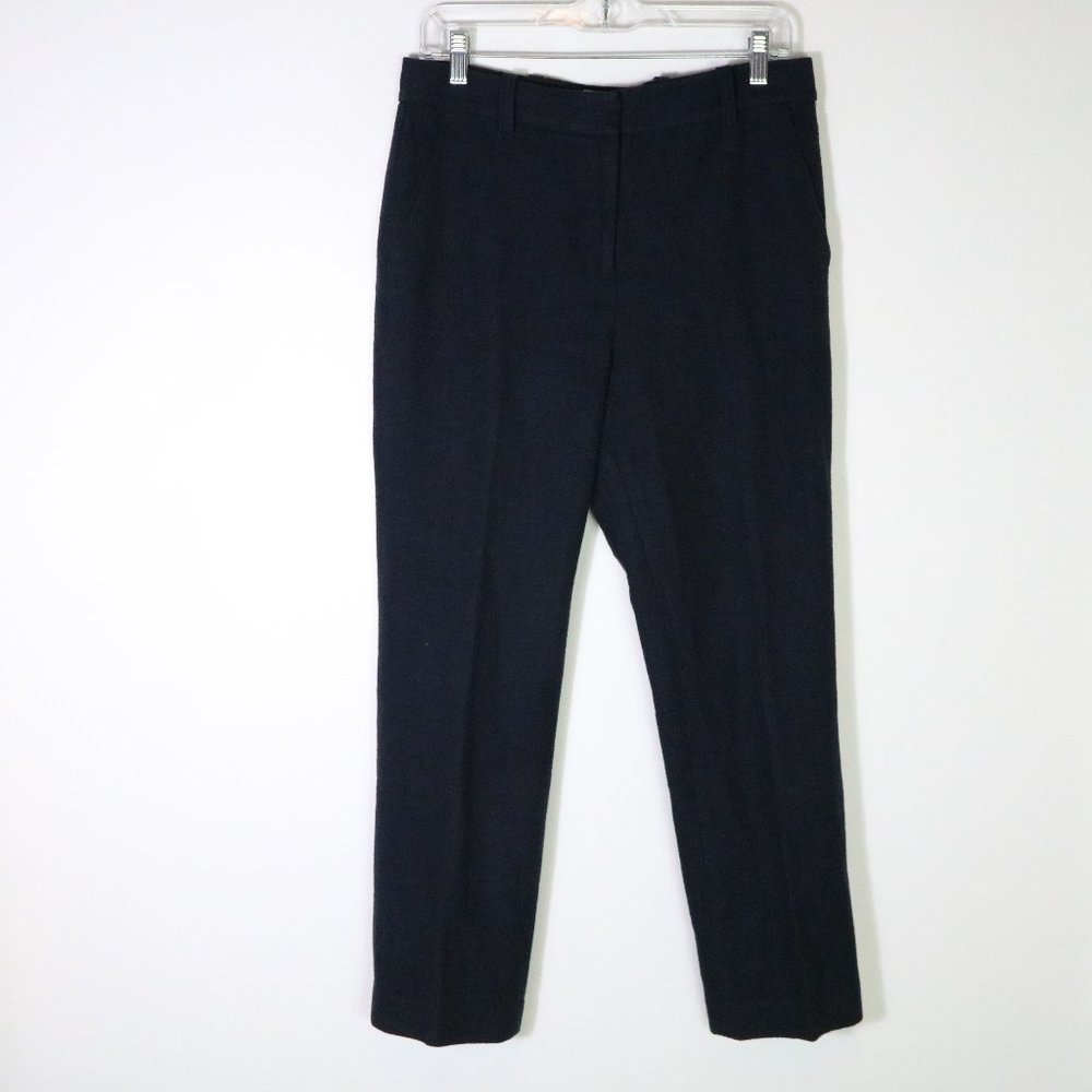 Rebecca Taylor Womens Navy Knit Trouser Dress Pants Size 8 Straight Leg Workwear